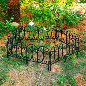 Panneaux décoratifs de jardin en résine plastique noire effet fer forgé pour pelouses et parterres de fleurs - Product Image 6