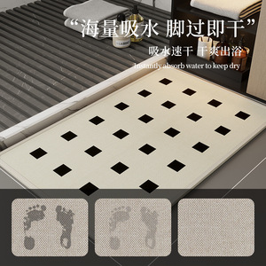 พรมปูพื้นห้องน้ำ ลายผ้าลินิน รูปทรงสี่เหลี่ยมผืนผ้า ดูดซับน้ำได้ดี กันลื่น ลายการ์ตูน สำหรับห้องน้ำ - Product Image 4