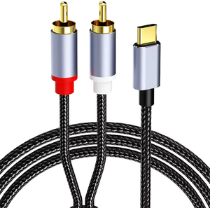 Venta al por mayor un Conector estéreo de 3,5mm dividido dos Lotus <span class=keywords><strong>RCA</strong></span> enchufe Cable de sonido 2 en 1 aluminio Coaxial para proyector micrófono 1m 3m <span class=keywords><strong>10M</strong></span> - Product Image 5