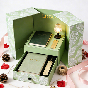 Boîtes cadeaux rigides à double porte coulissante écologiques personnalisées pour la Saint-Valentin et les mariages, avec lamination mate - Product Image 2