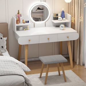 Coiffeuse Nordique Simple et Claire pour Chambre à Coucher avec Miroir LED, Meuble et <span class=keywords><strong>Commode</strong></span> - Product Image 2