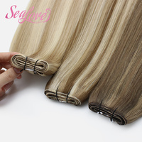 Extensions de cheveux tissées à la machine, double trame flexible, cheveux vierges alignés sur la cuticule, mélange personnalisé pour toutes les couleurs, usage professionnel en salon