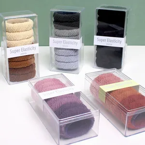 8 Pieces of Thick High Elastic Jacquard Seamless Hair Ties High-grade crystal Box Hair Rope Without Trace Ponytail Head Rope