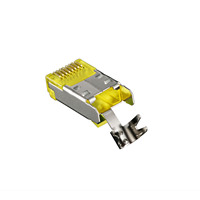 Vente directe du fabricant Transparent jaune RJ45 8P8C carte crochet queue Clip bouclier cristal tête connecteur accessoire