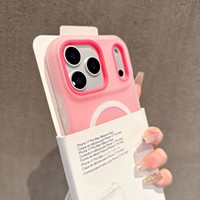 Coque de téléphone givrée couleur gelée pour 17promax, étui magnétique en silicone mat uni 2-en-1 anti-chute pour 16/15/14
