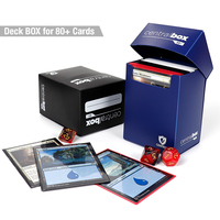 Boîte de jeu pliable de qualité supérieure en PP recyclable bleu personnalisé, épaisseur 5 mm, pour 80 cartes