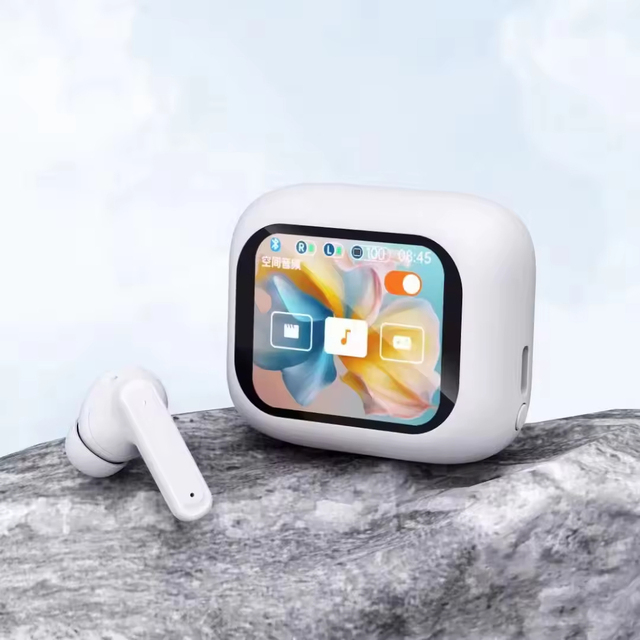 LX-10 TWS ANC Wireless Earbuds Noise Cancellation Gaming Headphones with Full Touch LCD Screen and Digital Battery Indicator