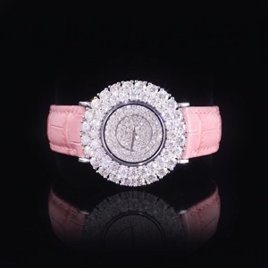 Reloj de Doble Capa con Incrustaciones de Moissanita VVS, Plata de Ley 925, Cristal de Zafiro, Resistente al Agua, <span class=keywords><strong>Relojes</strong></span> de Cuarzo para Mujer - Product Image 3