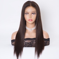 Perruques en cheveux naturels lisses et soyeux, à nœuds simples, HD, entièrement en dentelle, couleur brun naturel, sans teinture, sans décoloration, durables