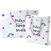 Sac de shopping en papier avec logo personnalisé, couleur pleine