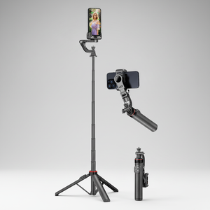 Stabilisateur de cardan C22 AI avec suivi du visage 360° °   Trépied pliable et perche à selfie avec télécommande pour appareil photo numérique et vlogging - Product Image 1