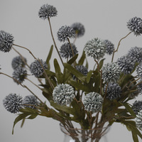 IJ011 Faux Silk Crisantemo Pompón Seda Flor Bola Diente De León Flores artificiales Plantas Ramo para la decoración de la boda