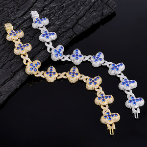 Cross-border European American Hip Hop Jewelry Cross Light Luxury High-end Zircon Men's <b>Bracelet</b> - Product Image 6