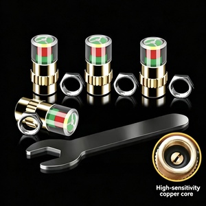 Capuchons de valve de pneu Air Alert 4 pièces/lot, indicateur de pression 2,4 bars, antivol, jauge d'air à 3 couleurs avec alerte visuelle - Product Image 6
