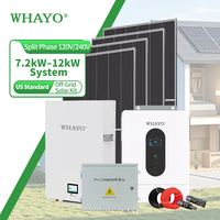 Système de stockage d'énergie solaire Whayo Standard 7,2 kW 10 kW 12 kW à phase divisée, kit hybride hors réseau pour l'alimentation domestique