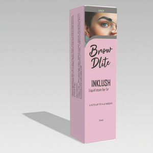 BrowDlite Inklush Teinture liquide pour sourcils et cils à double embout, formule semi-permanente imperméable à base de plantes, 15 ml - Product Image 1