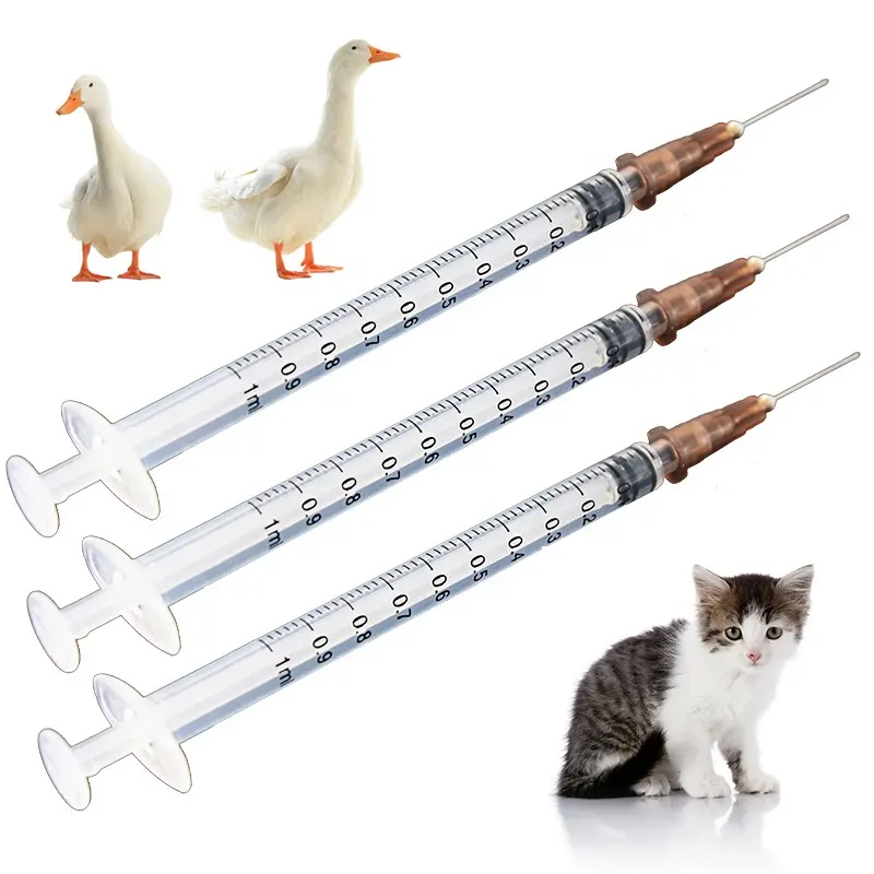 Hot sales animal poultry antibiotic injection syringe veterinary vaccine vaccines syringe for dogs cats cattle sheep goat use