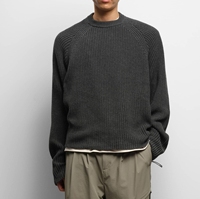 Fabricant de tricots sur mesure, pulls d'hiver chauds surdimensionnés de qualité supérieure, pull en tricot épais 100% coton, manches raglan, pull pour homme