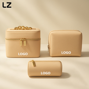 Borsa da Toilette personalizzata LZ in vera pelle piccolo trucco Organizer con Zip per viaggio uso <span class=keywords><strong>professionale</strong></span> <span class=keywords><strong>Trousse</strong></span> De Toilette - Product Image 5