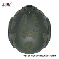 JJW FAST SF Casque de protection de la tête tactique à coupe haute Casque Uhmwpe/Aramide/Kevla