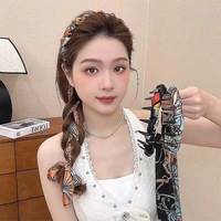 Bando pita rantai Vintage musim panas desain kain Satin elegan aksesori rambut kualitas tinggi penjualan laris