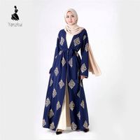 Vêtements islamiques pour femmes, robe abaya ample de style Dubaï, broderie dorée, robe de soirée de haute qualité, cardigan
