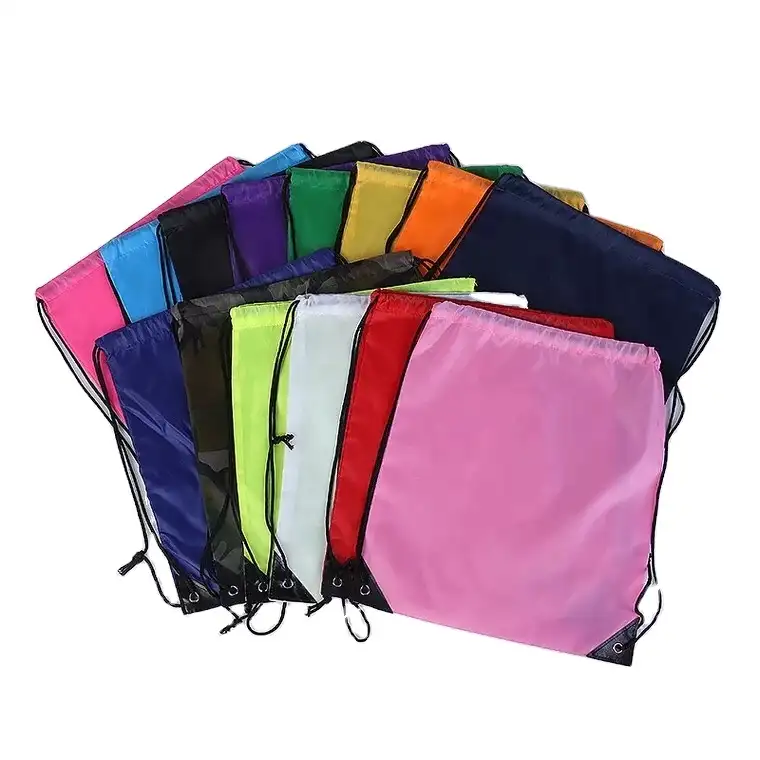Sacolas promocionais com cordão de poliéster mochila varejo compras online
