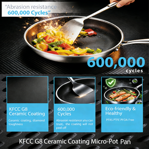 Ensemble de casseroles multifonctionnelles de qualité supérieure en acier inoxydable 316 écologique, 100% céramique, antiadhésif, pour la maison - Product Image 5