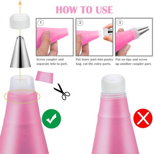 Ensemble d'outils de pâtisserie 337 pièces avec poche à douille, spatule, racloir, outil à ongles et boîte de rangement à trois niveaux - Acier inoxydable et silicone - Product Image 3