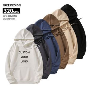 <b>Mens</b> Heavyweight Polyester Hoodie Oversized Streetwear Custom Casual Sweatshirt Wholesale High GSM <b>Pullover</b> - Product Image 1