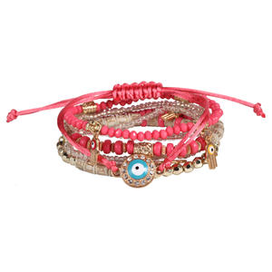 Pulseras de Moda con Cuentas, Amuleto de Ojo Turco Multicapa, Set de Joyería para Mujer y Hombre, Regalo, Estilo Bohemio, Pulsera Hecha a Mano, Accesorios Apilables - Product Image 6