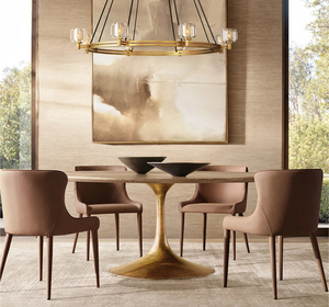 Silla de Comedor de Acero con Revestimiento de Cuero, Silueta Minimalista, Asiento sin Costuras para Proyectos Contemporáneos - Product Image 5