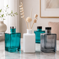 Bouteille diffuseur de parfum en verre vide 130ml 150ml pour huiles essentielles, conteneur carré ou rond pour la maison