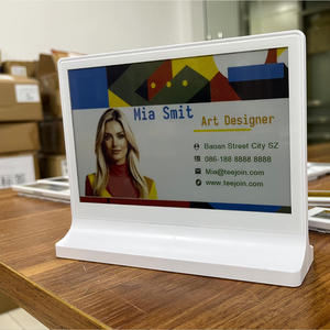 Plaque de nom de bureau en écran électronique / étiquette de nom 7,5 pouces double face écran 3 couleurs système de signalisation de table électronique intelligent pour conférence - Product Image 1
