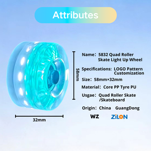 5832 Bộ giày trượt patin phát sáng có bánh xe PU, chống trơn trượt, chống mài mòn, có thể tùy chỉnh họa tiết dành cho người lớn và trẻ em - Product Image 3