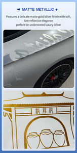 Rollo adhesivo de vinilo de PVC dorado y plateado mate, vinilo de corte de Color, decoración Exterior autoadhesiva para grabado, plotter de corte de ventanas - Product Image 4