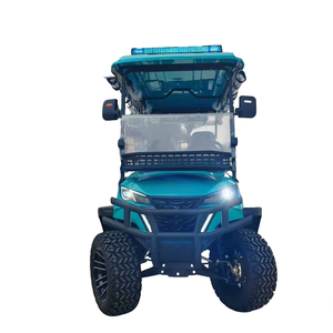 Voiturette de golf semi-automatique 4 places et véhicule de tourisme, ensemble complet avec 6 batteries 100 Ah, paniers de chargement avant/arrière, et rideau de pluie - Product Image 1