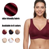 Sous-vêtements pour femmes, lingerie de haute qualité, soutien-gorge invisible sans fil, col en V, sans couture, grande taille