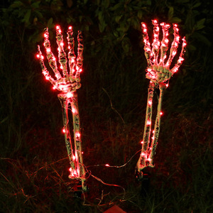 DAMAI Lighted Skeleton Arm Stake for Outdoor Halloween Decorations Hands Bone String Lights Lawn Yard House Party Props Decor - Product Image 4