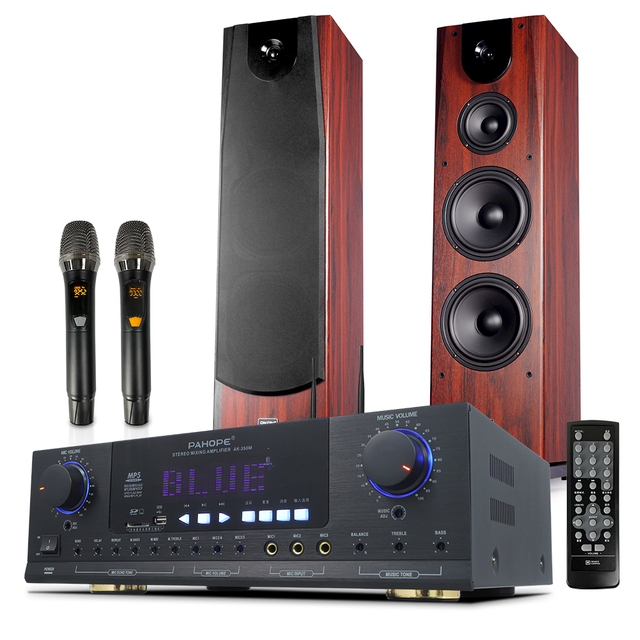 High-End Tower Speaker Home Theater System Professional Karaoke KTV Dual 8-inch Wooden Woofer stereo system for home