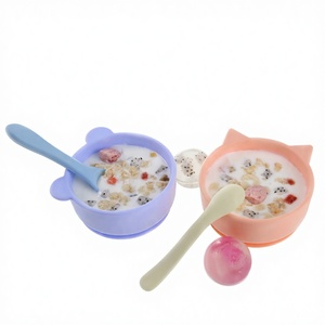 Bol en silicone de qualité alimentaire pour bébé, sans BPA, avec base à ventouse, vaisselle pour nourrissons, tout-petits et enfants, assiette à collation, ensemble de vaisselle - Product Image 4