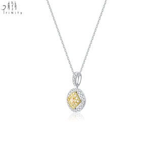 Latest Products Luxury Handmade Exquisite Yellow Diamonds Necklace Jewelry 18K <b>Solid</b> <b>Gold</b> Real Natural Diamonds <b>Pendant</b> Necklace - Product Image 4