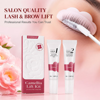 Kit de rehaussement de cils et de lamination de sourcils 2-en-1 ICONSIGN CAMELLIA – Kit coréen végétalien de rehaussement de cils à la cystéamine avec tube de perm et lotion de fixation