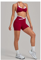 Ensembles de vêtements de sport pour femmes grandes tailles, 5 pièces, vêtements de yoga et de gym, spandex/nylon, extensible dans quatre directions, respirant, taille élastique