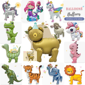 Globo Decorativo 3D con Botones de Animales: Unicornio, Tigre, León, Panda, Dinosaurio, Elefante, Oso, Perro, Oveja, Sirena - Product Image 3