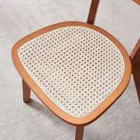 Ensemble table et chaises de salle à manger en rotin et bois massif de style japonais, mobilier commercial pour restaurant de sushis Izakaya, personnalisable