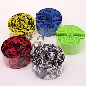 Cinta para manillar de bicicleta de 22,2 mm, empuñaduras de espuma de alta densidad para bicicleta de carretera con tapas de extremo, patrón de camuflaje, opciones multicolor - Product Image 3