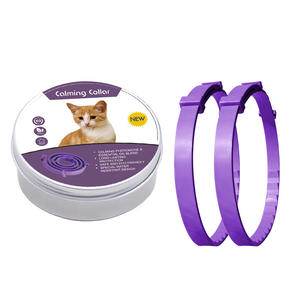 2 piezas de lujo y Simple moderno Perro de peluche collares de alivio de la ansiedad patrón sólido cinta decoración <span class=keywords><strong>calmante</strong></span> calma collares de silicona - Product Image 4