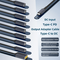 Langlebiges Nylon-Geflecht 65W 100W Max DC Buchse auf USB Typ-C Stecker Adapterkabel Laptop PD Schnellladekabel Konverter