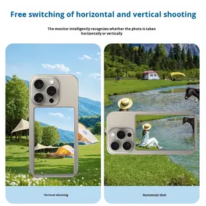 K13 Écran Magnétique Vlog <span class=keywords><strong>Selfie</strong></span> Moniteur Smartphone Téléphone Arrière Caméra Personnalisée pour <span class=keywords><strong>Selfie</strong></span> Vlog Live Stream pour <span class=keywords><strong>iphone</strong></span> et Android - Product Image 3